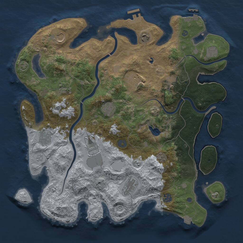 Rust Map: Procedural Map, Size: 4000, Seed: 7913, 19 Monuments
