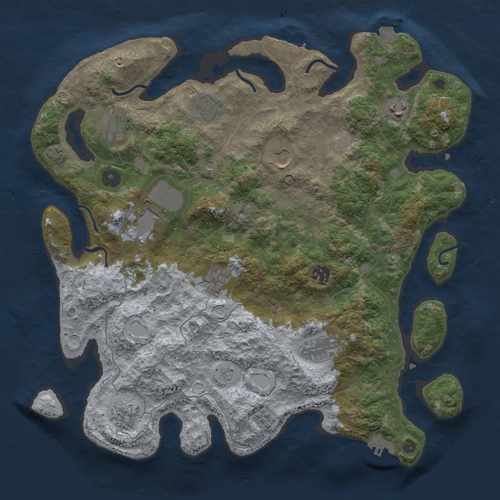 Rust Map: Procedural Map, Size: 4000, Seed: 7913, 18 Monuments
