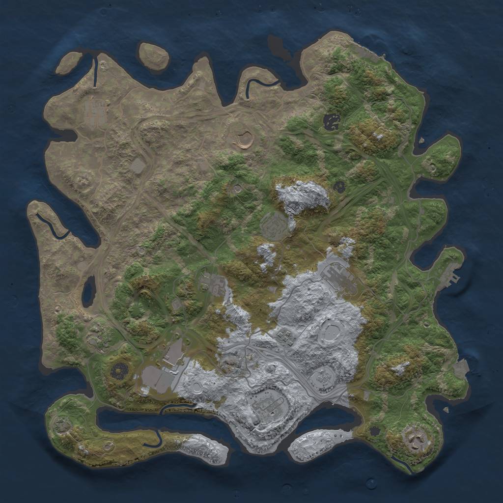 Rust Map: Procedural Map, Size: 4250, Seed: 548428988, 19 Monuments