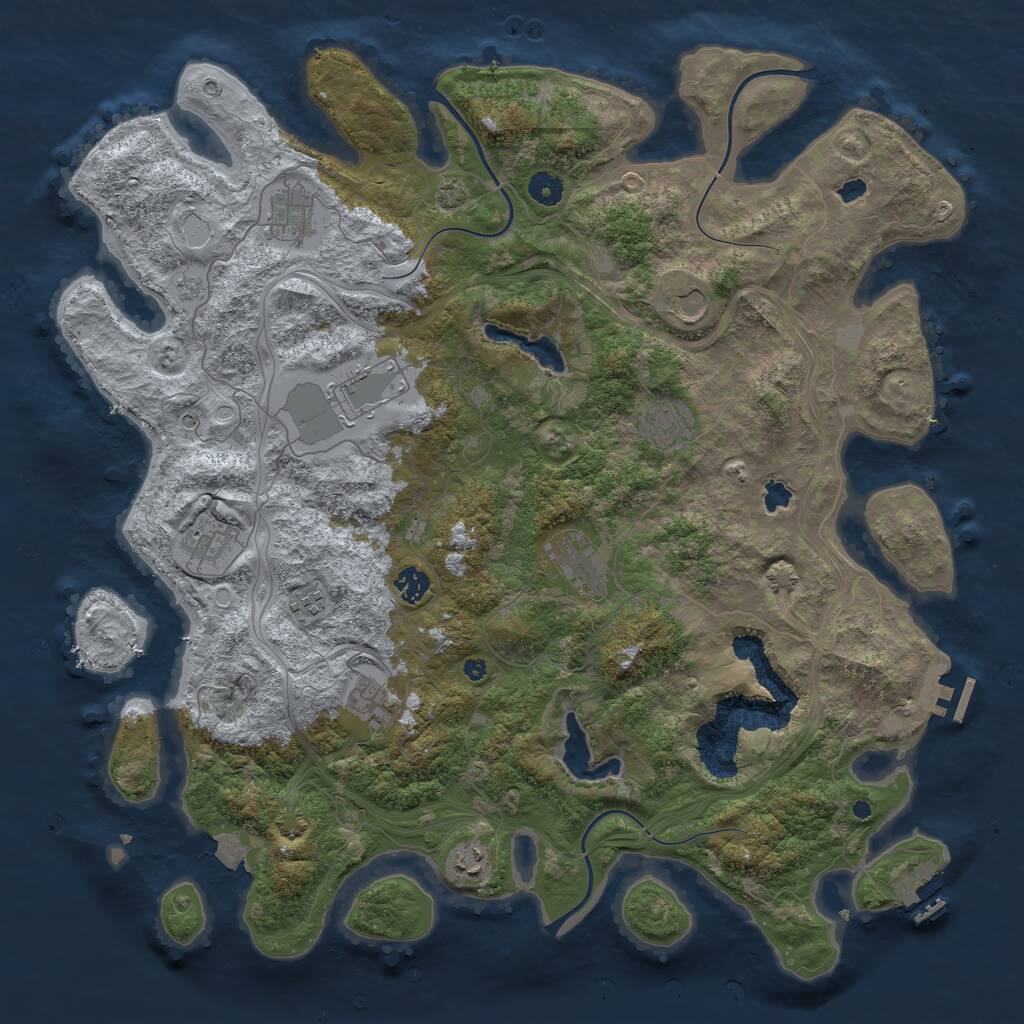 Rust Map: Procedural Map, Size: 4500, Seed: 1479633600, 16 Monuments