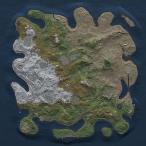 Thumbnail Rust Map: Procedural Map, Size: 4000, Seed: 196343915, 19 Monuments