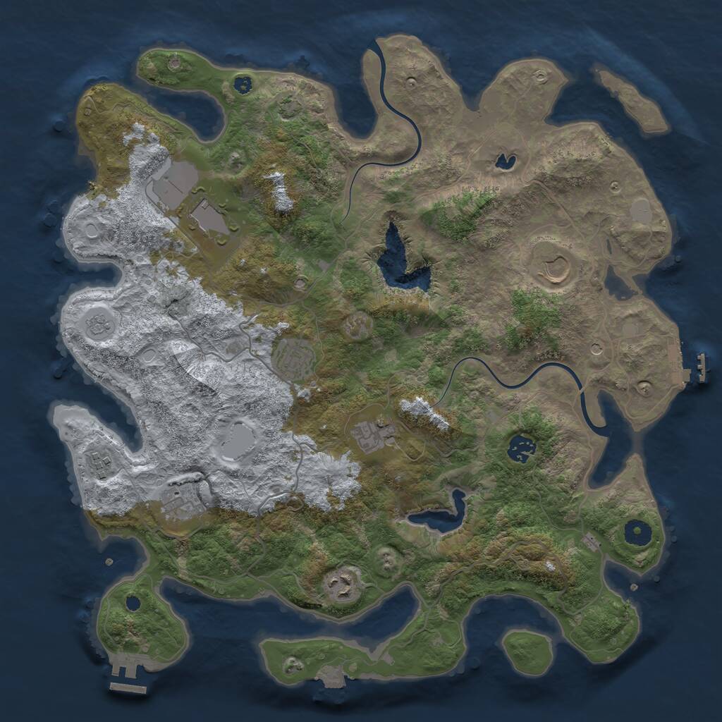 Rust Map: Procedural Map, Size: 4000, Seed: 196343915, 14 Monuments