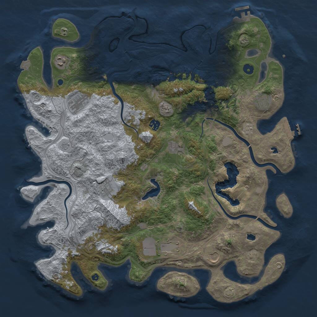 Rust Map: Procedural Map, Size: 4500, Seed: 284961599, 16 Monuments