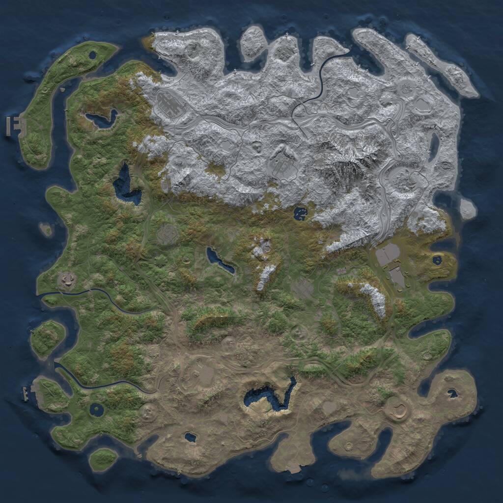 Rust Map: Procedural Map, Size: 5392, Seed: 13825, 17 Monuments
