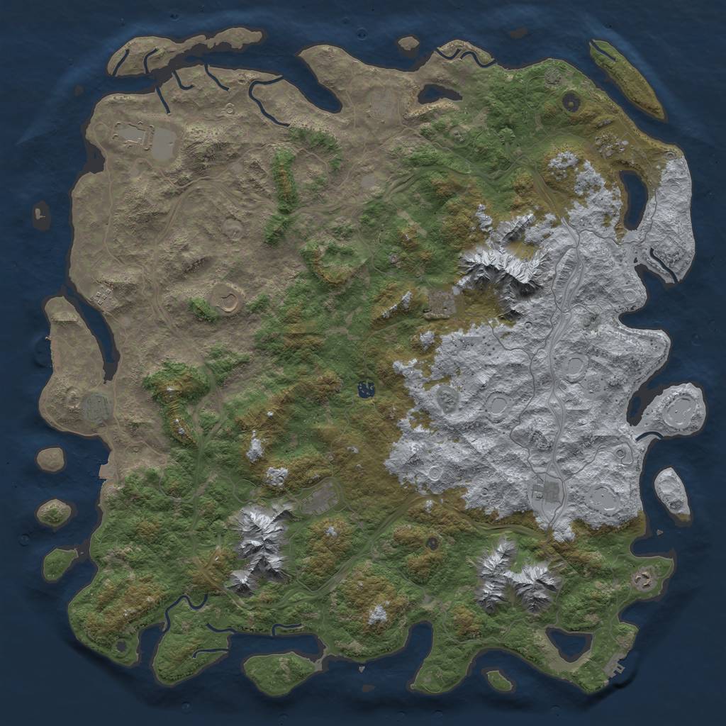 Rust Map: Procedural Map, Size: 6000, Seed: 8032024, 19 Monuments