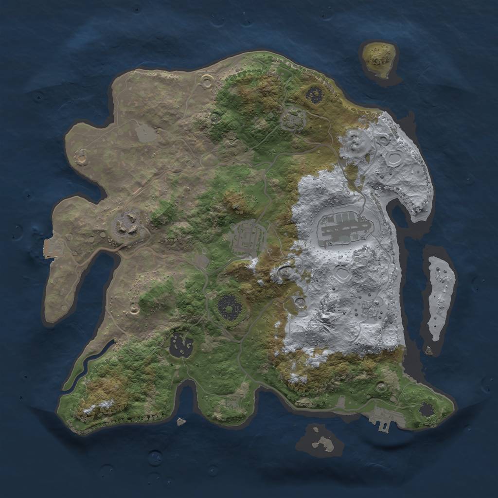 Rust Map: Procedural Map, Size: 3000, Seed: 6782915, 11 Monuments
