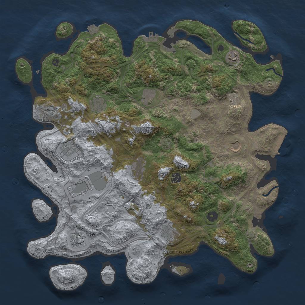 Rust Map: Procedural Map, Size: 4250, Seed: 3161998, 19 Monuments
