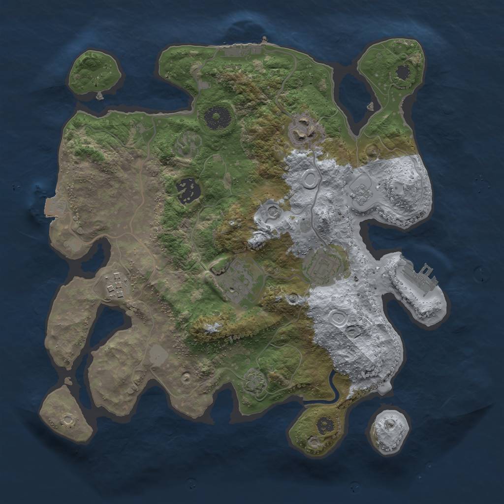 Rust Map: Procedural Map, Size: 3000, Seed: 20220125, 13 Monuments