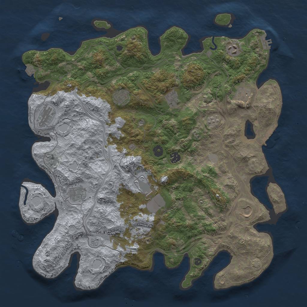 Rust Map: Procedural Map, Size: 4250, Seed: 1493675397, 19 Monuments