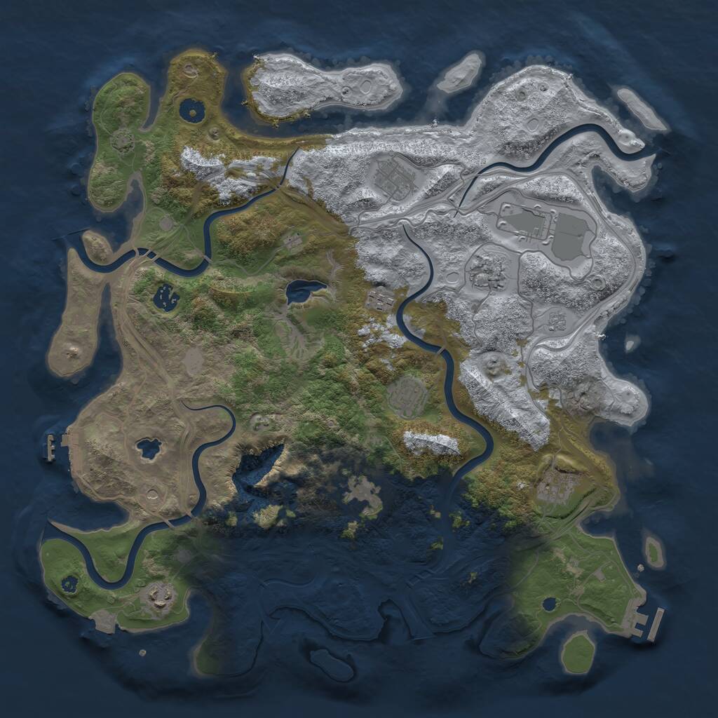 Rust Map: Procedural Map, Size: 4250, Seed: 6425, 15 Monuments