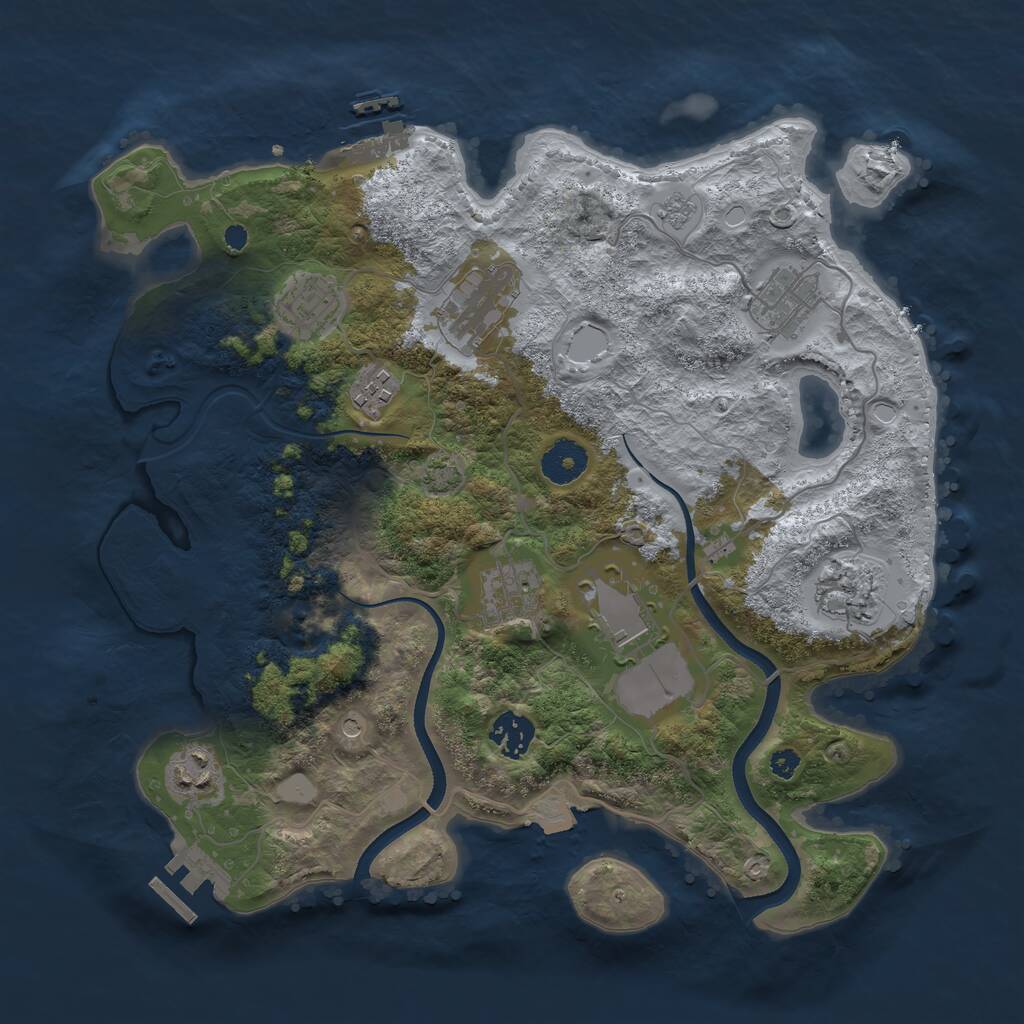 Rust Map: Procedural Map, Size: 3500, Seed: 449697057, 15 Monuments