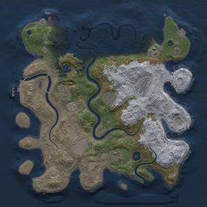 Thumbnail Rust Map: Procedural Map, Size: 3500, Seed: 1684990273, 14 Monuments
