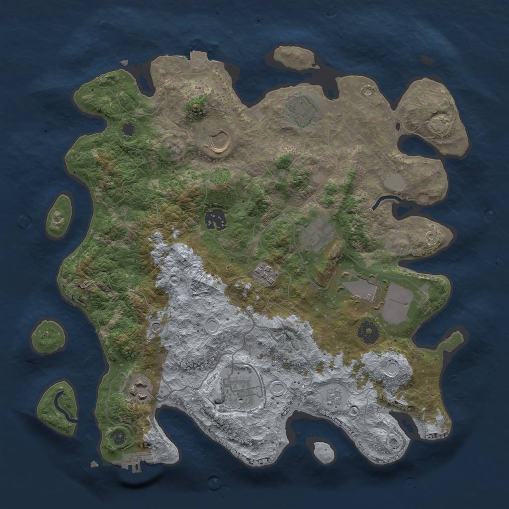 Rust Map: Procedural Map, Size: 3500, Seed: 1953232119, 15 Monuments