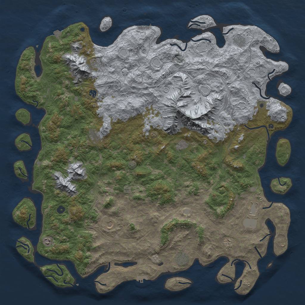 Rust Map: Procedural Map, Size: 6000, Seed: 8592913, 19 Monuments