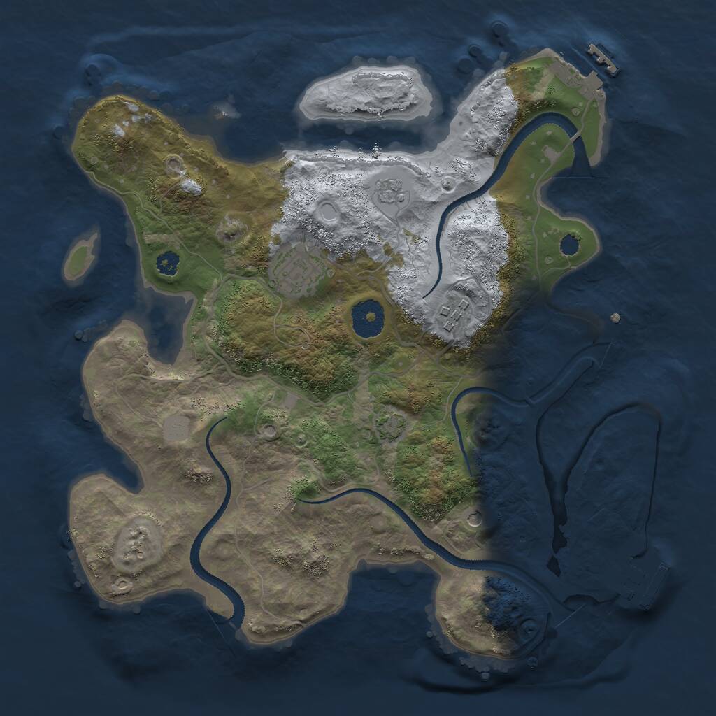 Rust Map: Procedural Map, Size: 3000, Seed: 653082219, 8 Monuments