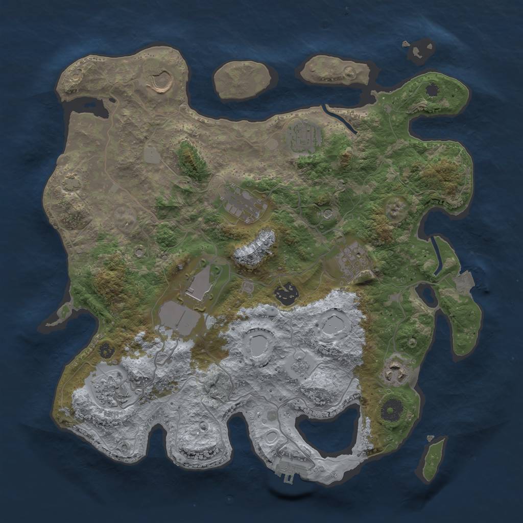 Rust Map: Procedural Map, Size: 3500, Seed: 56353056, 15 Monuments