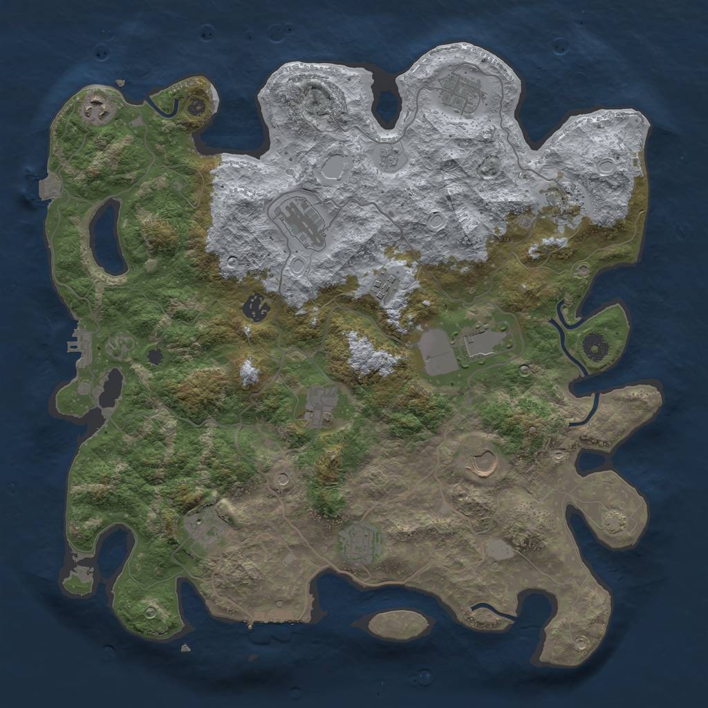 Rust Map: Procedural Map, Size: 4000, Seed: 31854841, 19 Monuments