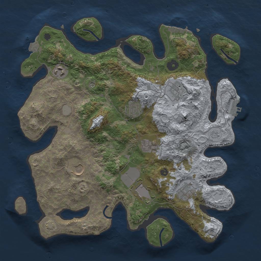 Rust Map: Procedural Map, Size: 3500, Seed: 13838, 15 Monuments