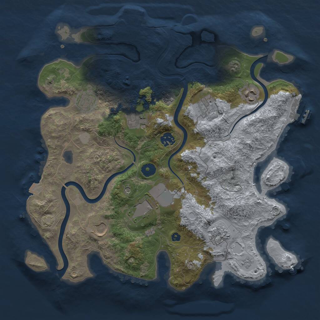 Rust Map: Procedural Map, Size: 3500, Seed: 1326712490, 15 Monuments