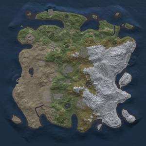 Thumbnail Rust Map: Procedural Map, Size: 3500, Seed: 1326712490, 16 Monuments