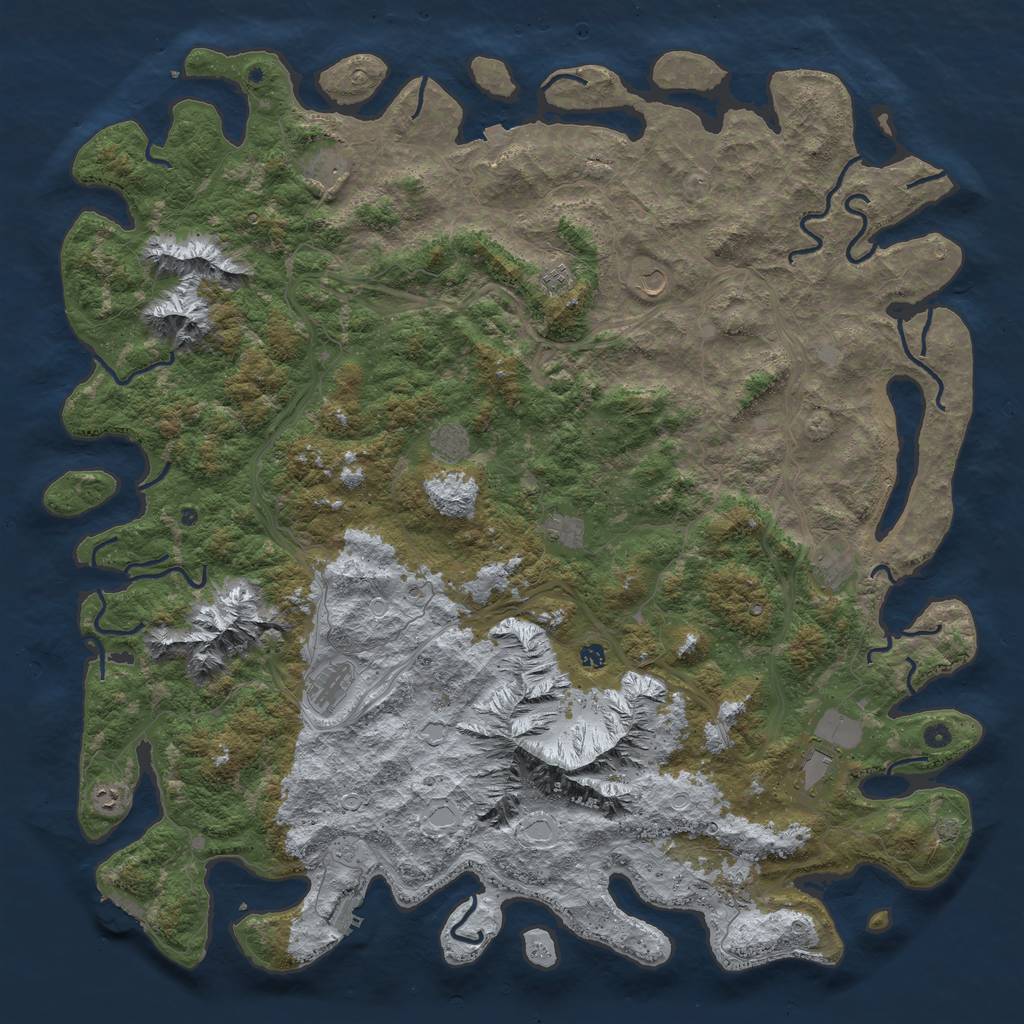 Rust Map: Procedural Map, Size: 6000, Seed: 9122517, 19 Monuments