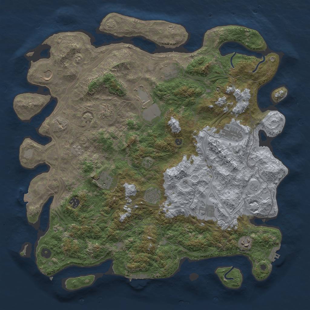 Rust Map: Procedural Map, Size: 4500, Seed: 1288566662, 19 Monuments