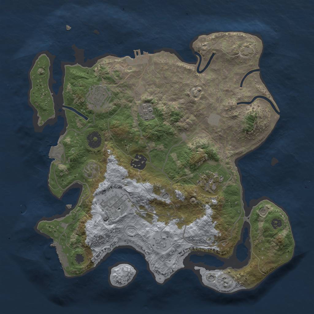 Rust Map: Procedural Map, Size: 3000, Seed: 2004715704, 13 Monuments