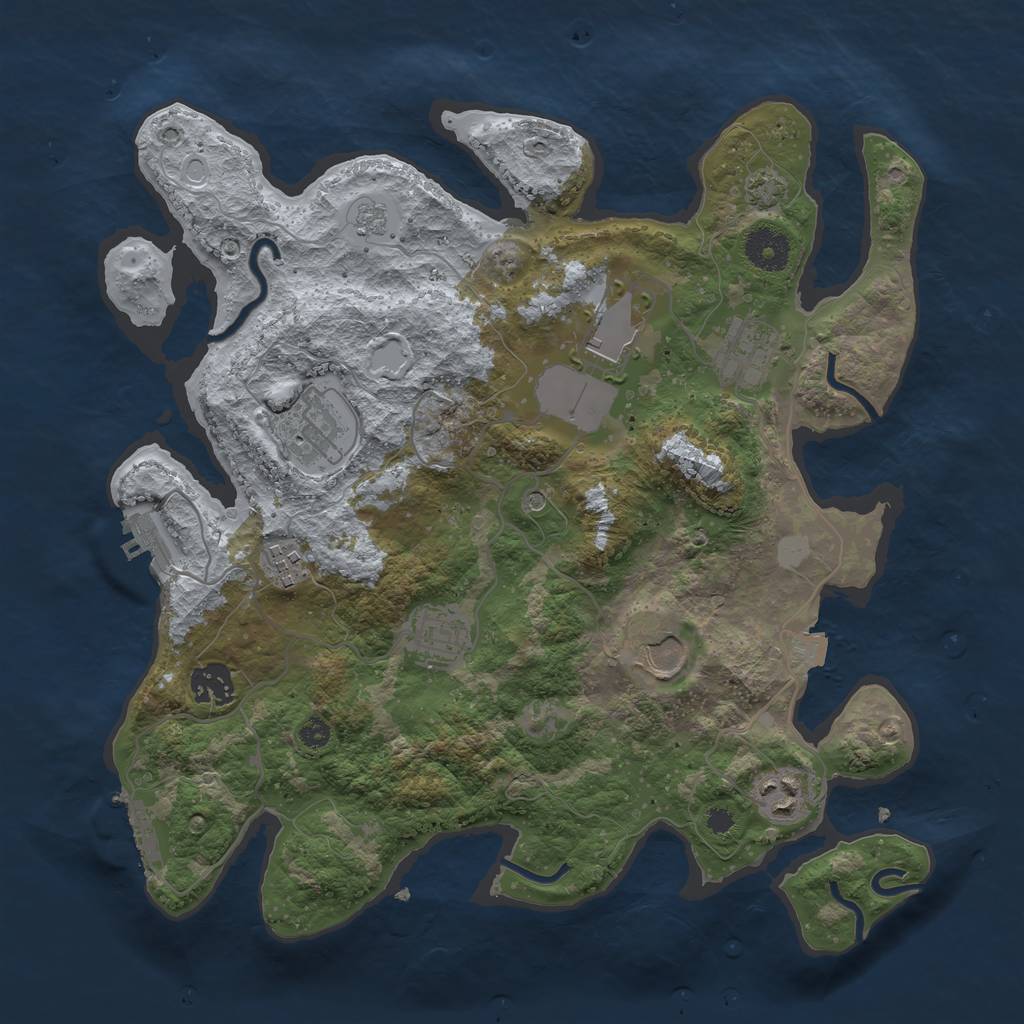 Rust Map: Procedural Map, Size: 3500, Seed: 1475298812, 16 Monuments