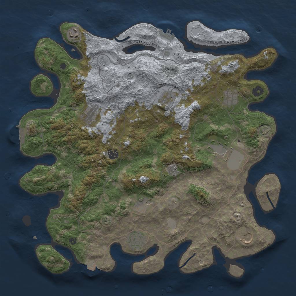 Rust Map: Procedural Map, Size: 4100, Seed: 11081202, 18 Monuments
