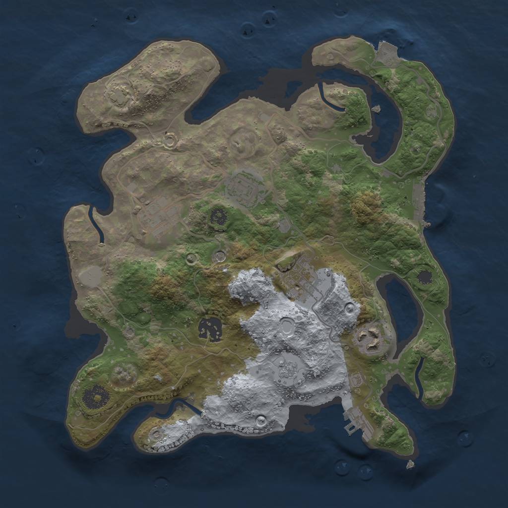 Rust Map: Procedural Map, Size: 3000, Seed: 20909, 13 Monuments