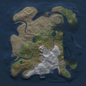 Thumbnail Rust Map: Procedural Map, Size: 3000, Seed: 20909, 13 Monuments