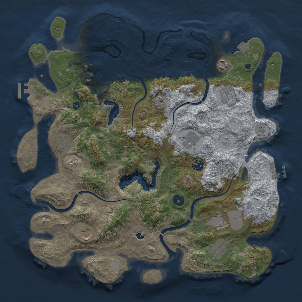Rust Map: Procedural Map, Size: 4000, Seed: 192563847, 15 Monuments