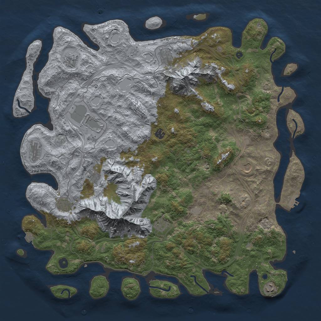 Rust Map: Procedural Map, Size: 5000, Seed: 1337544874, 18 Monuments