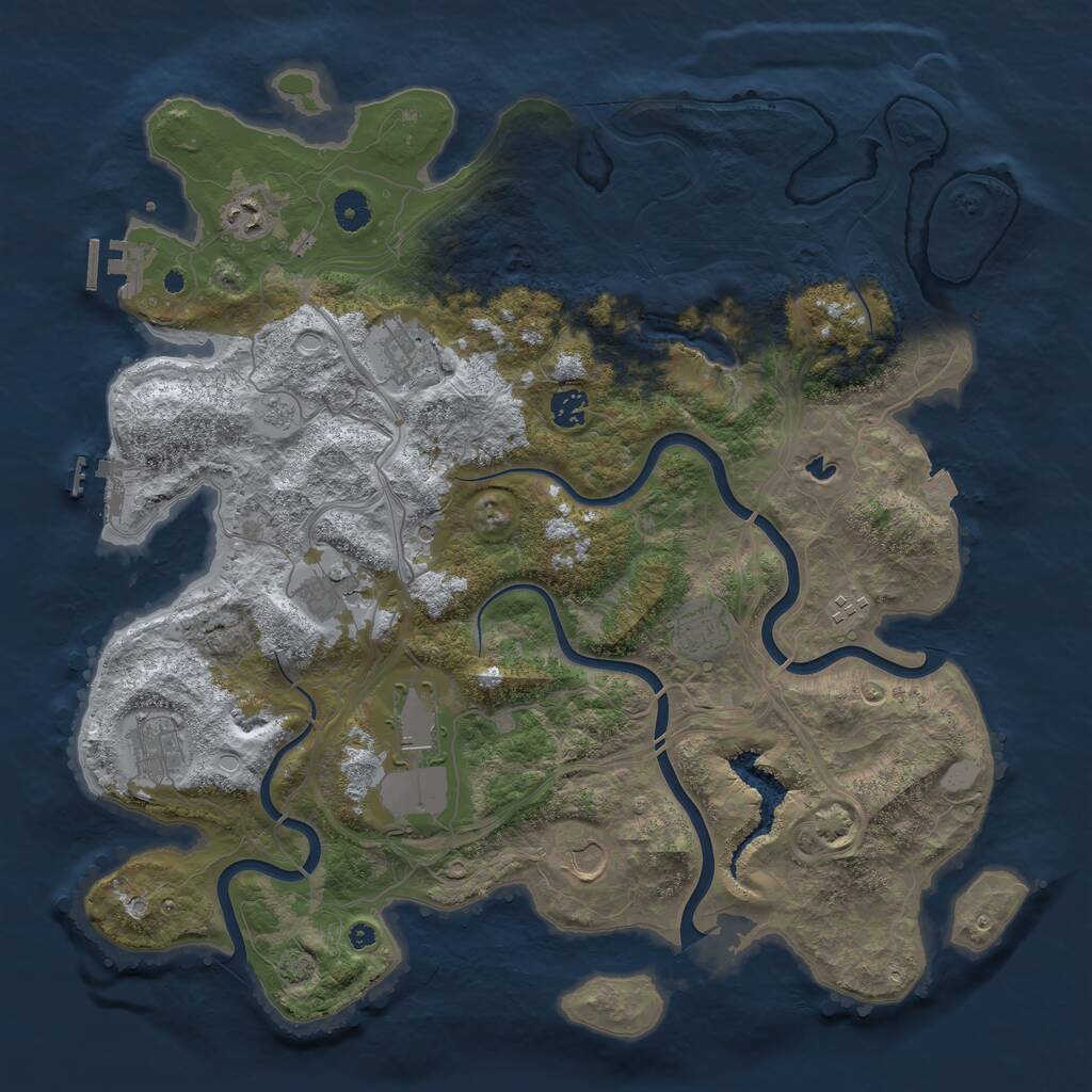 Rust Map: Procedural Map, Size: 4250, Seed: 1148641406, 15 Monuments
