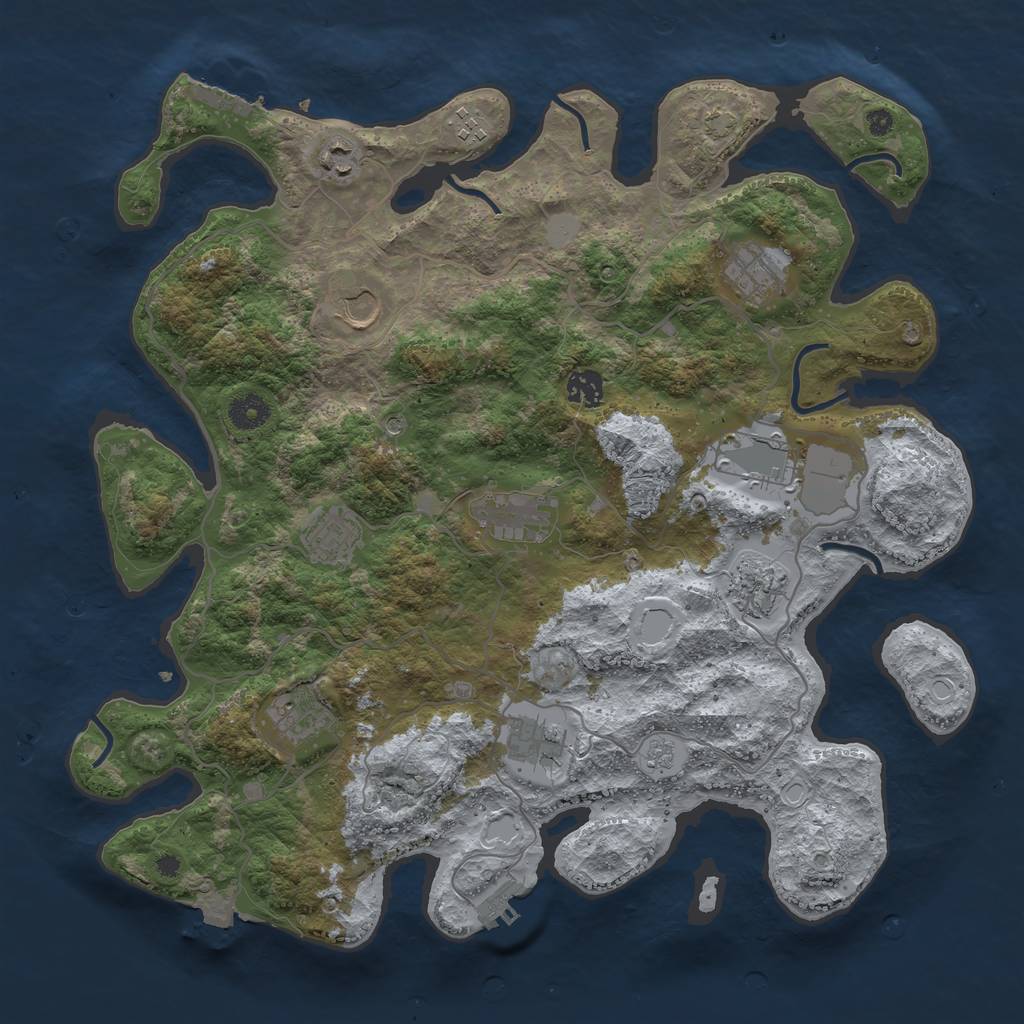 Rust Map: Procedural Map, Size: 4000, Seed: 1776283295, 19 Monuments