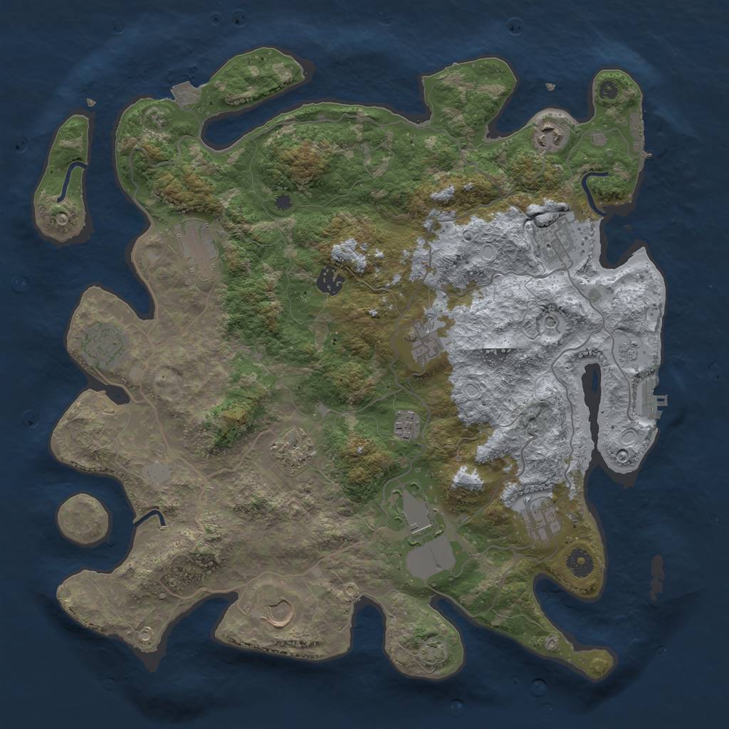 Rust Map: Procedural Map, Size: 4000, Seed: 1588312726, 19 Monuments