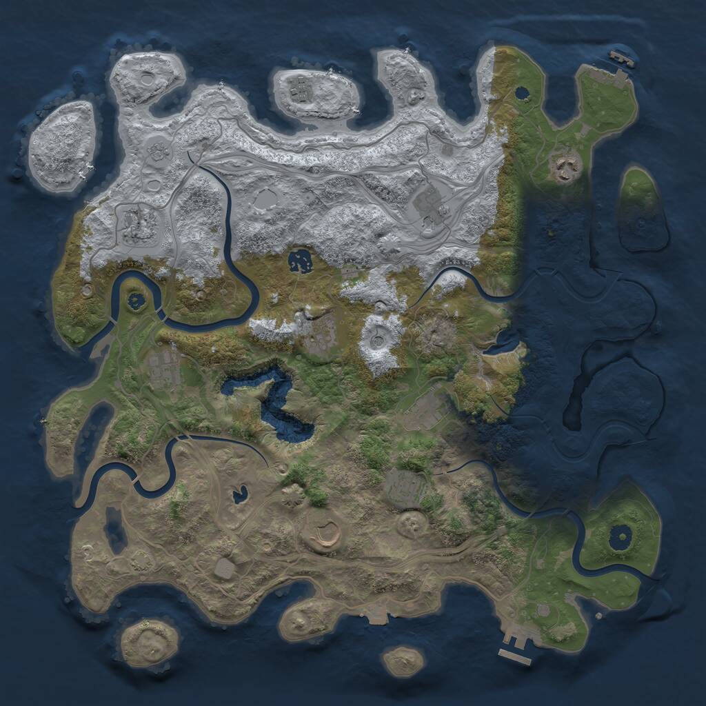 Rust Map: Procedural Map, Size: 4250, Seed: 1857312860, 16 Monuments