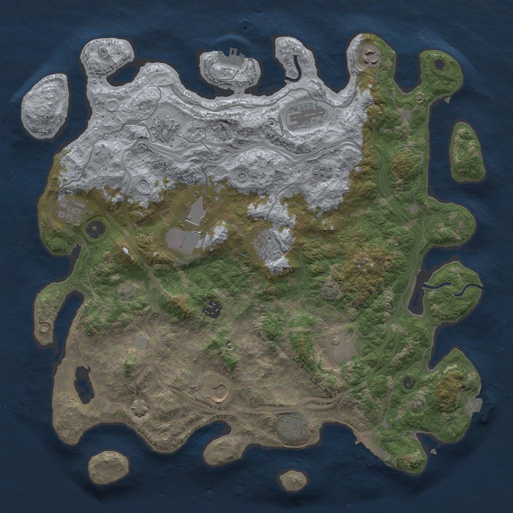 Rust Map: Procedural Map, Size: 4250, Seed: 1857312860, 19 Monuments