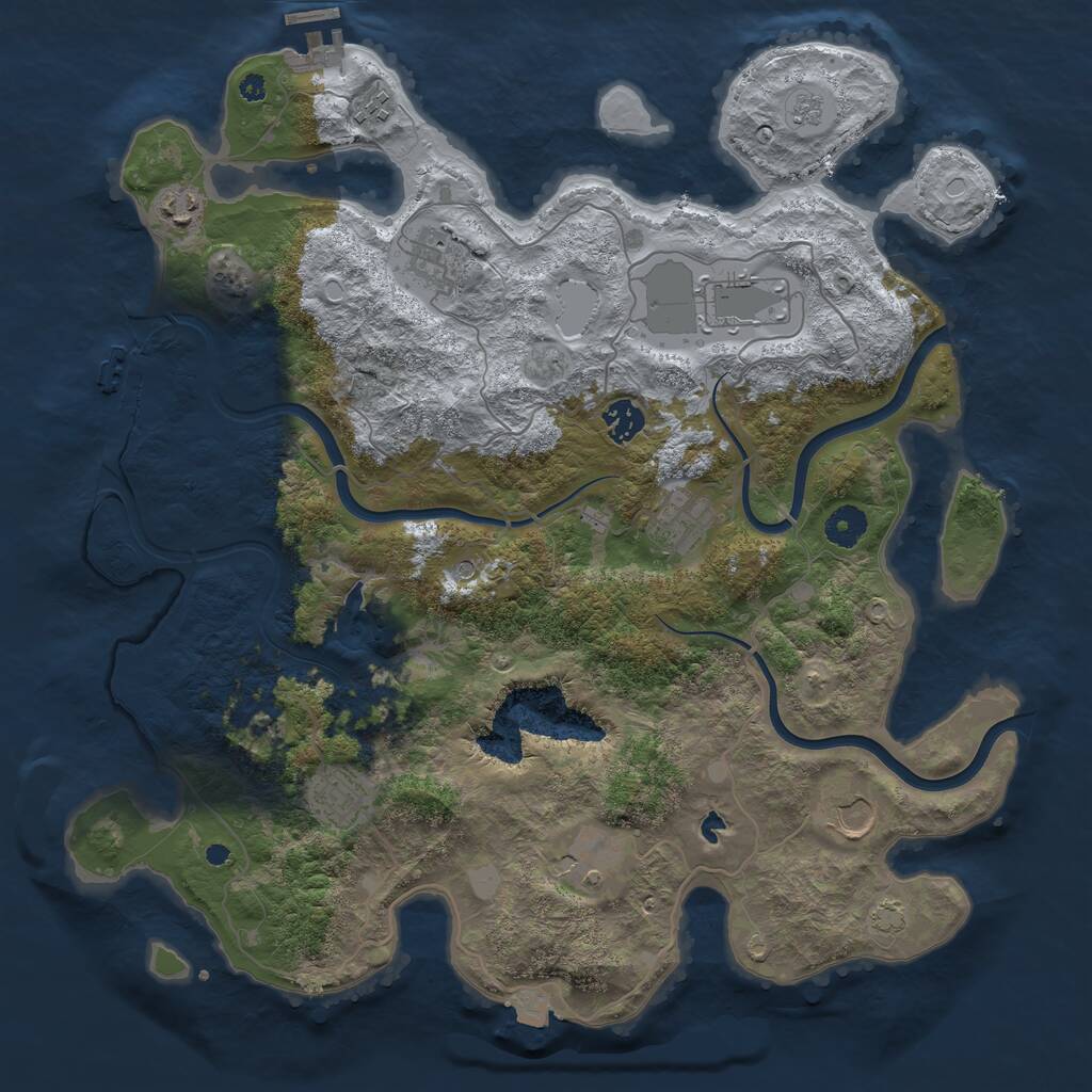 Rust Map: Procedural Map, Size: 4000, Seed: 62712692, 15 Monuments