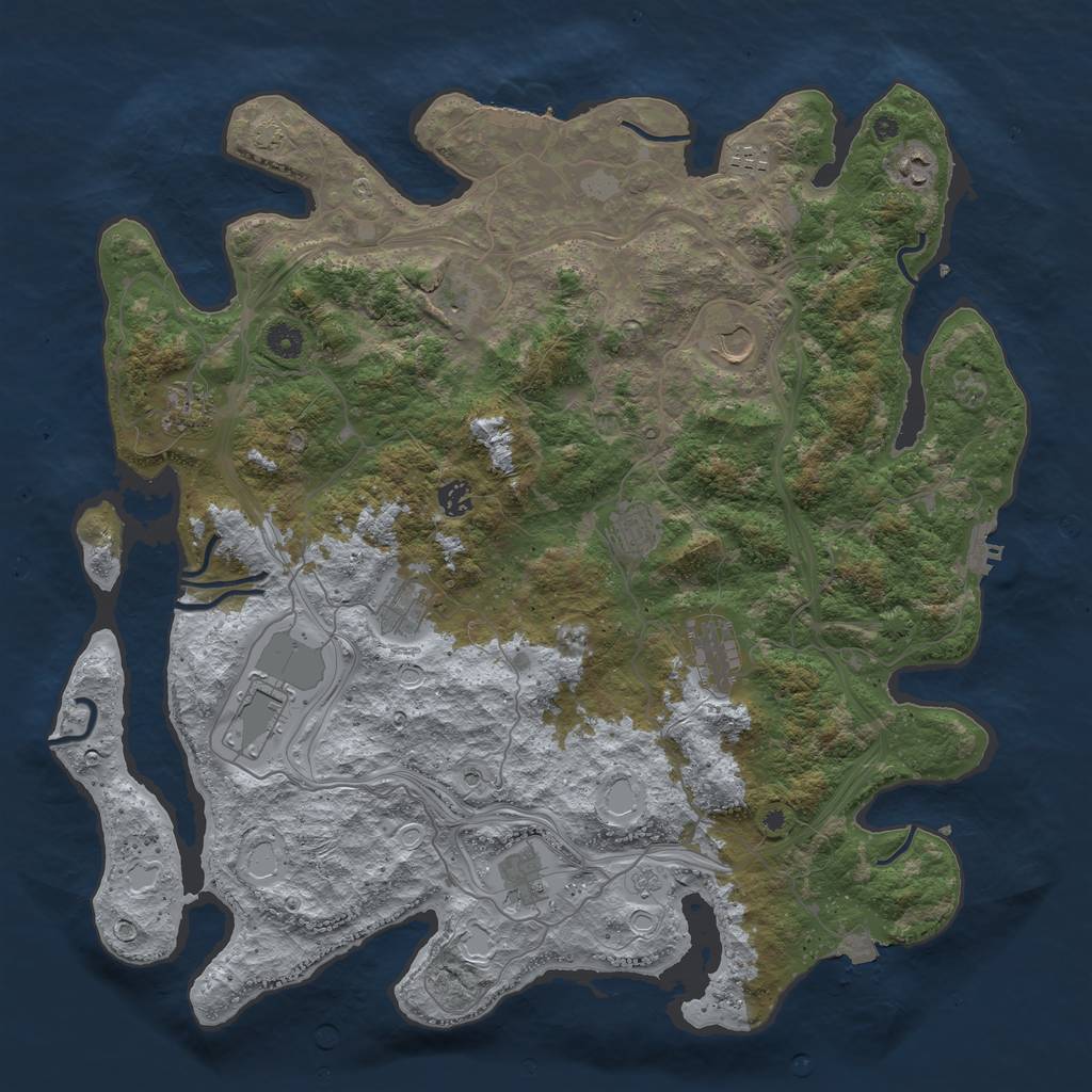 Rust Map: Procedural Map, Size: 4500, Seed: 1180479629, 19 Monuments