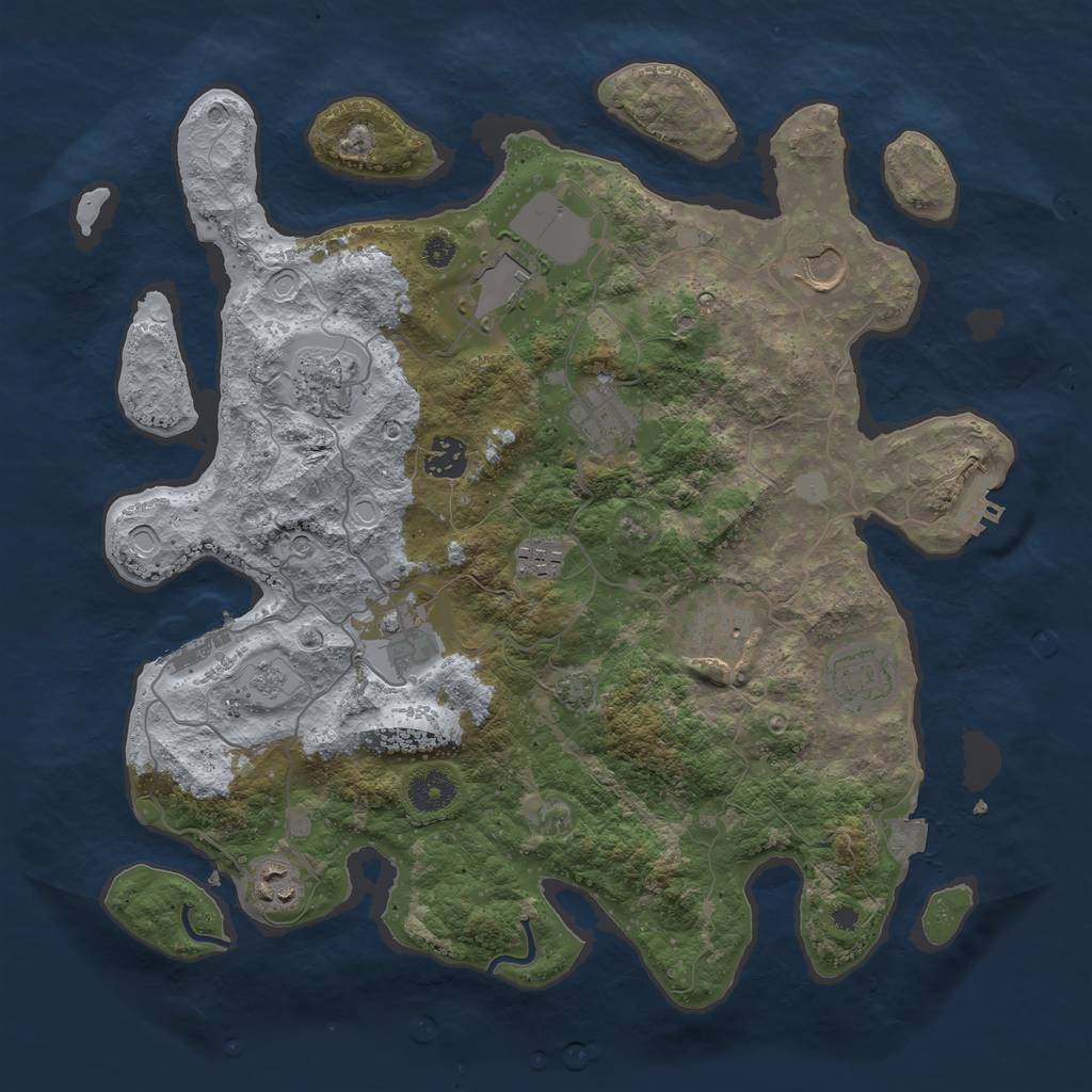 Rust Map: Procedural Map, Size: 3750, Seed: 5546754, 18 Monuments