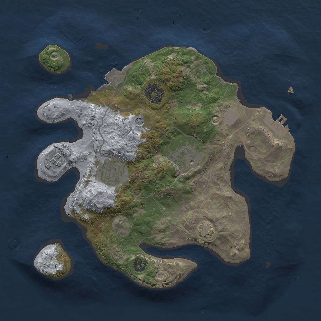 Rust Map: Procedural Map, Size: 2500, Seed: 39822, 9 Monuments
