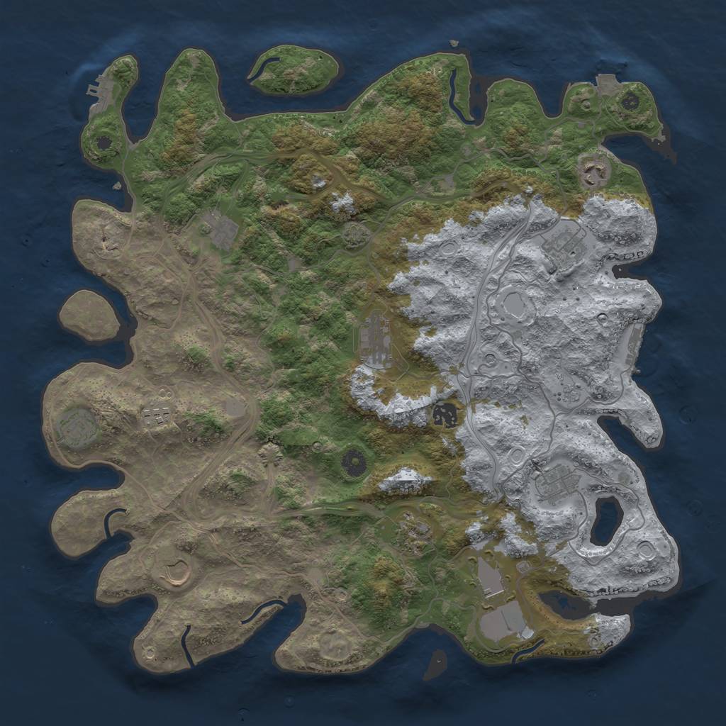 Rust Map: Procedural Map, Size: 4250, Seed: 264204948, 19 Monuments