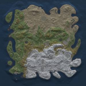 Thumbnail Rust Map: Procedural Map, Size: 4500, Seed: 385332, 19 Monuments
