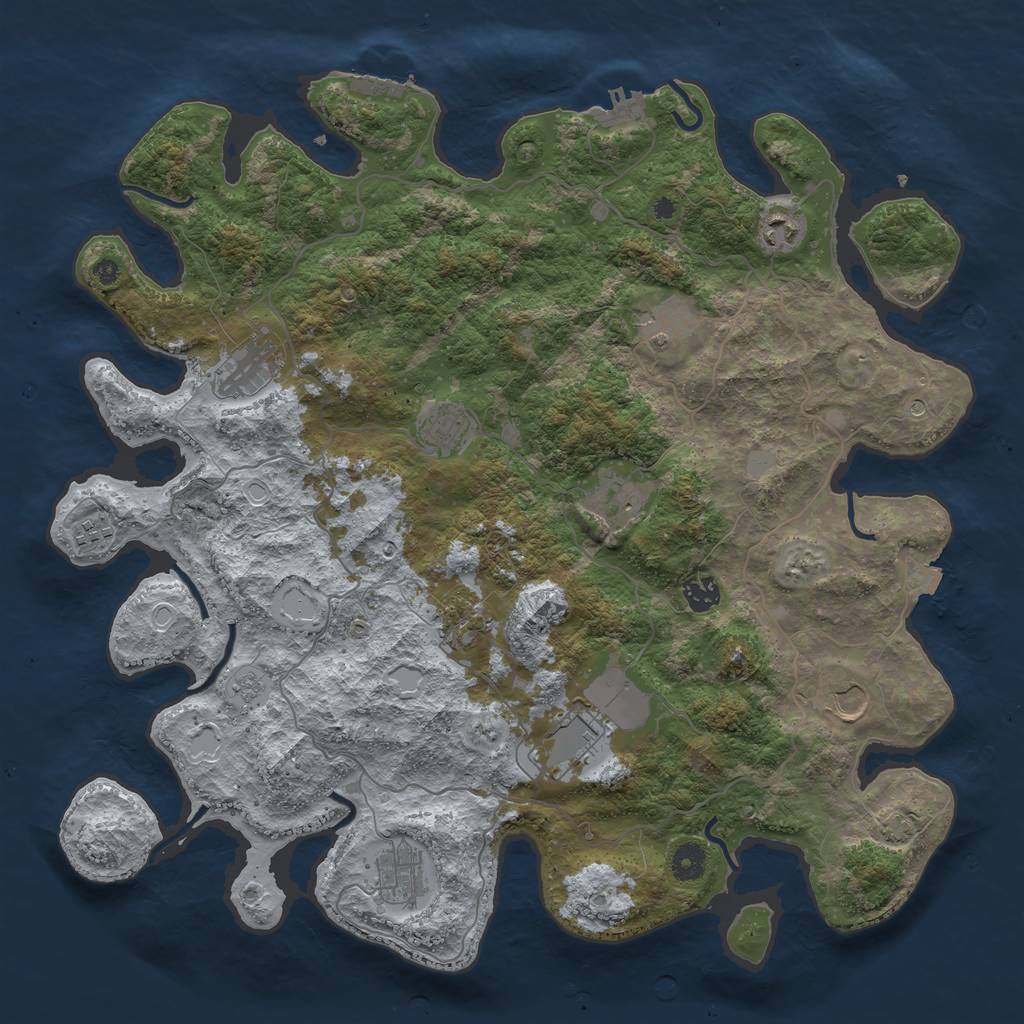 Rust Map: Procedural Map, Size: 4200, Seed: 206206686, 19 Monuments