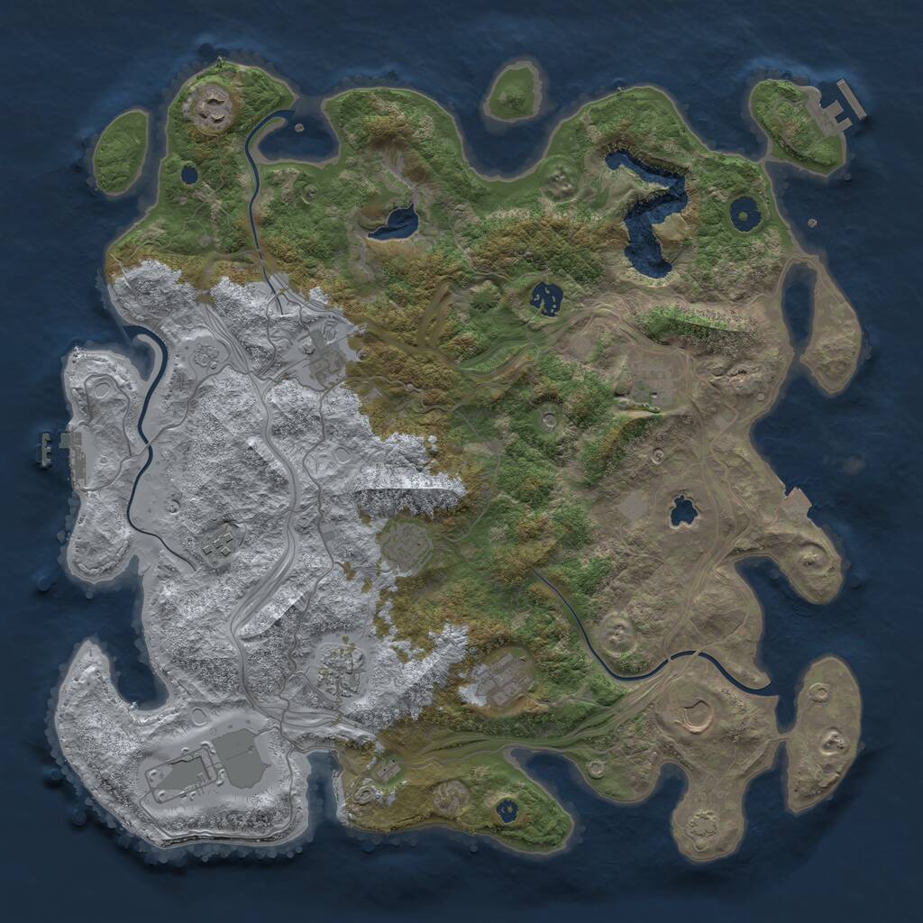 Rust Map: Procedural Map, Size: 4250, Seed: 1513560668, 16 Monuments