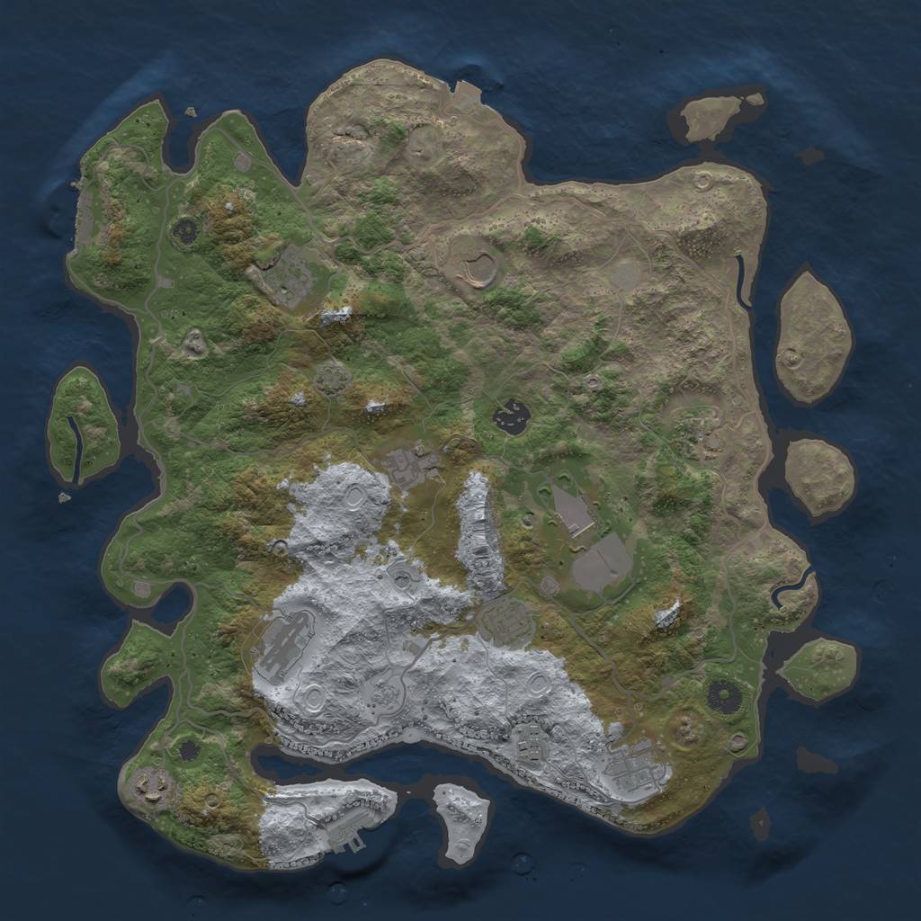 Rust Map: Procedural Map, Size: 4000, Seed: 1666721127, 19 Monuments