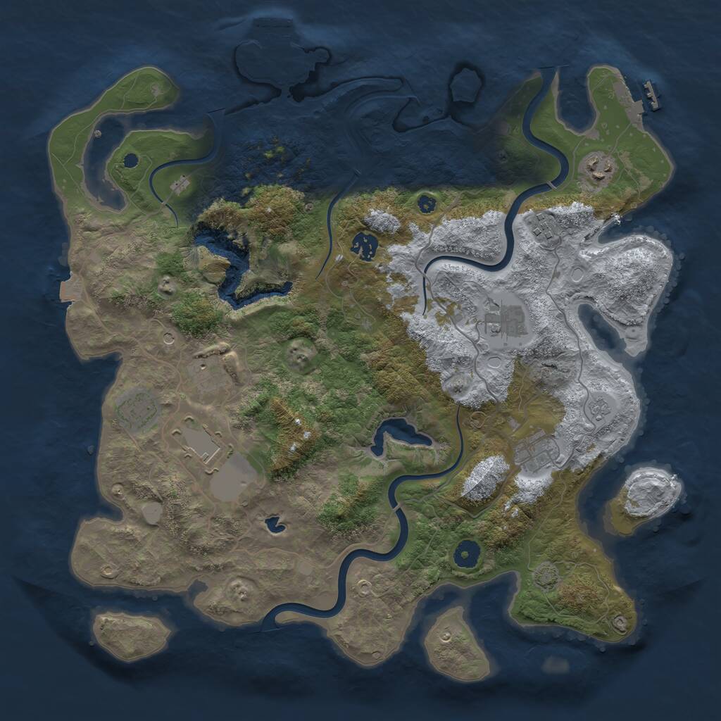 Rust Map: Procedural Map, Size: 4000, Seed: 923, 14 Monuments