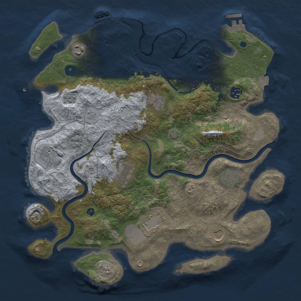 Rust Map: Procedural Map, Size: 3800, Seed: 2024030801, 15 Monuments