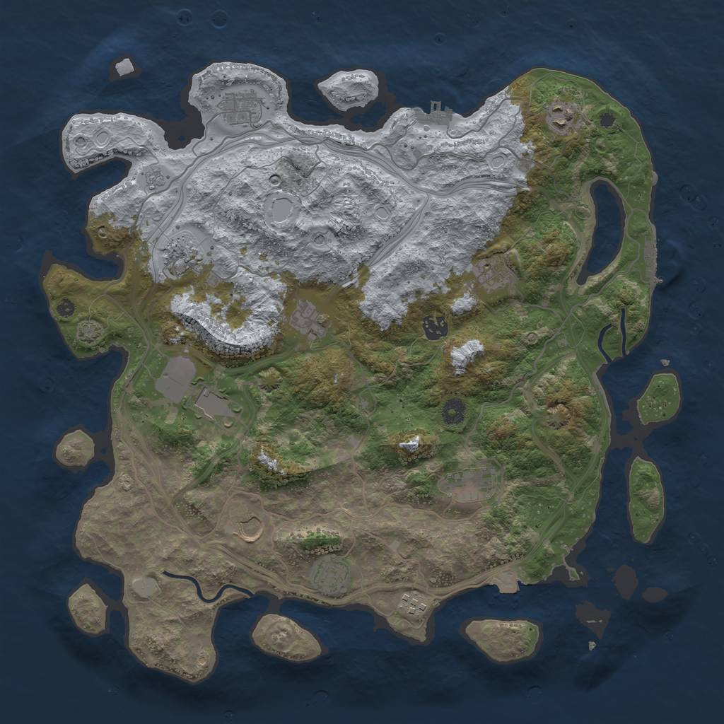 Rust Map: Procedural Map, Size: 4250, Seed: 1818545707, 19 Monuments